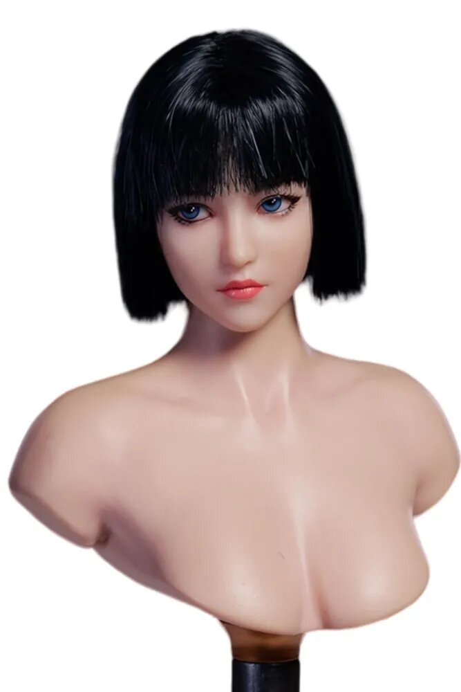 HiPlay Голова женщины в масштабе 1:6, дизайн с подвижными глазами, скульптура головы азиатской девушки для 12-дюймовых фигурок YMT101E