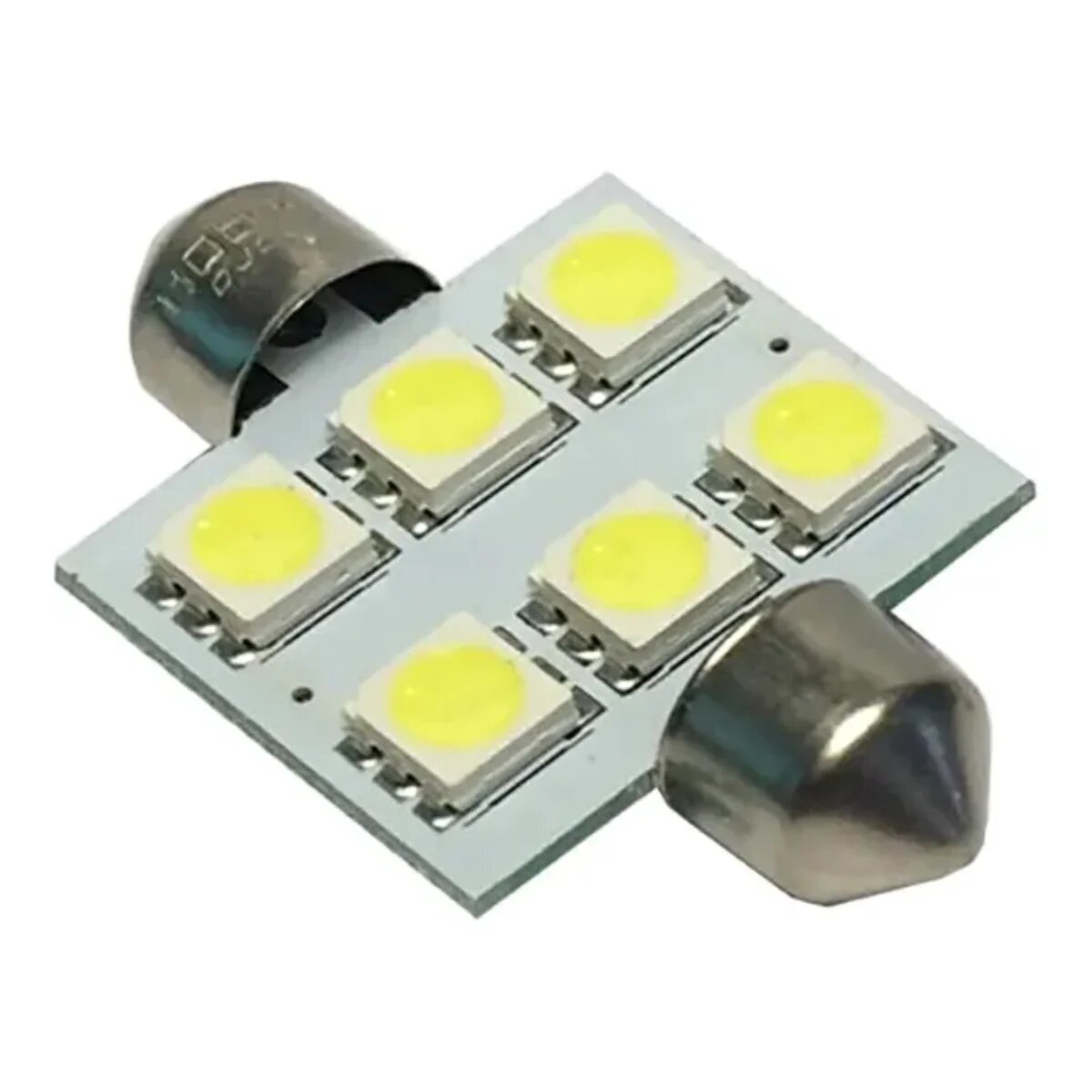 Cветодиод 12V T11x36-S8.5 (6SMD size 5050) C5W белый 0.72W 36lm TM NORD YADA