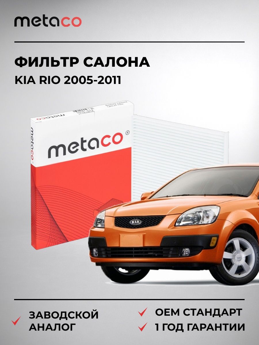 Фильтр салона METACO 1010012 Киа Рио Kia Rio 2005-2011