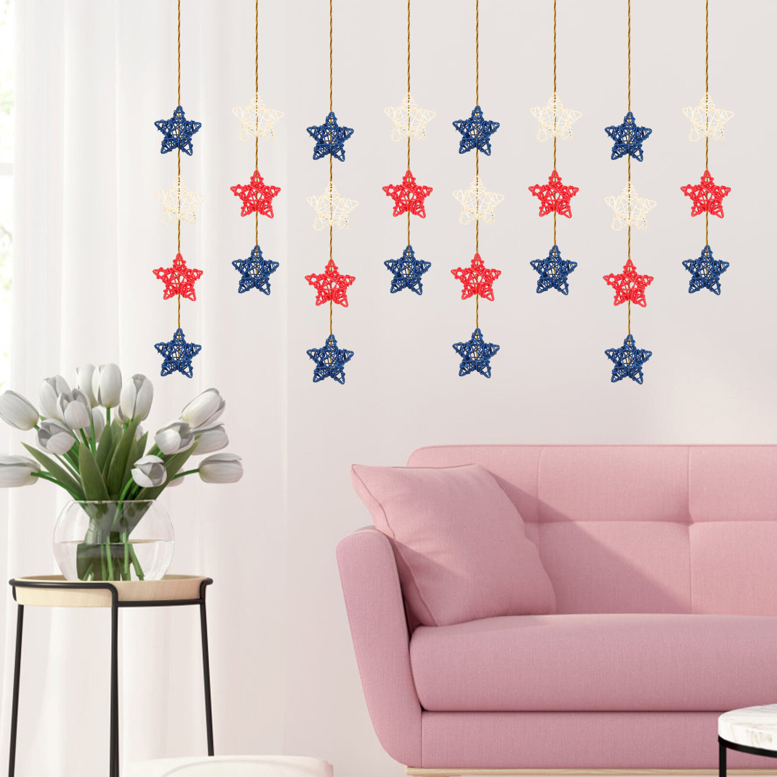 24 ШтукиDIY ИзРотанаТканыеПятиугольныеЗвёздыДляУкрашенияДома6X6X1.5Cm