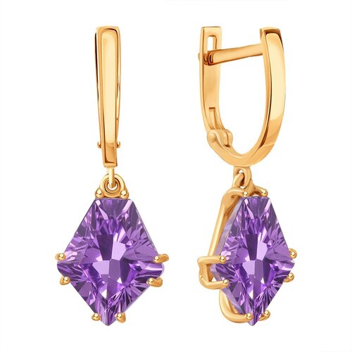 фото Серьги diamant online, красное золото, 585 проба, аметист, длина 2.7 см, , фиолетовый