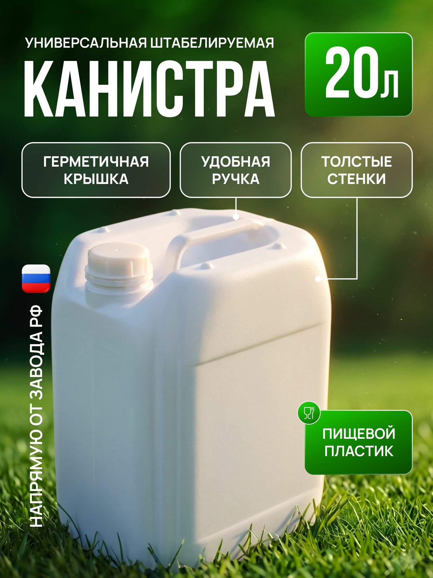 Канистра для воды 20 л пищевая напрямую от завода