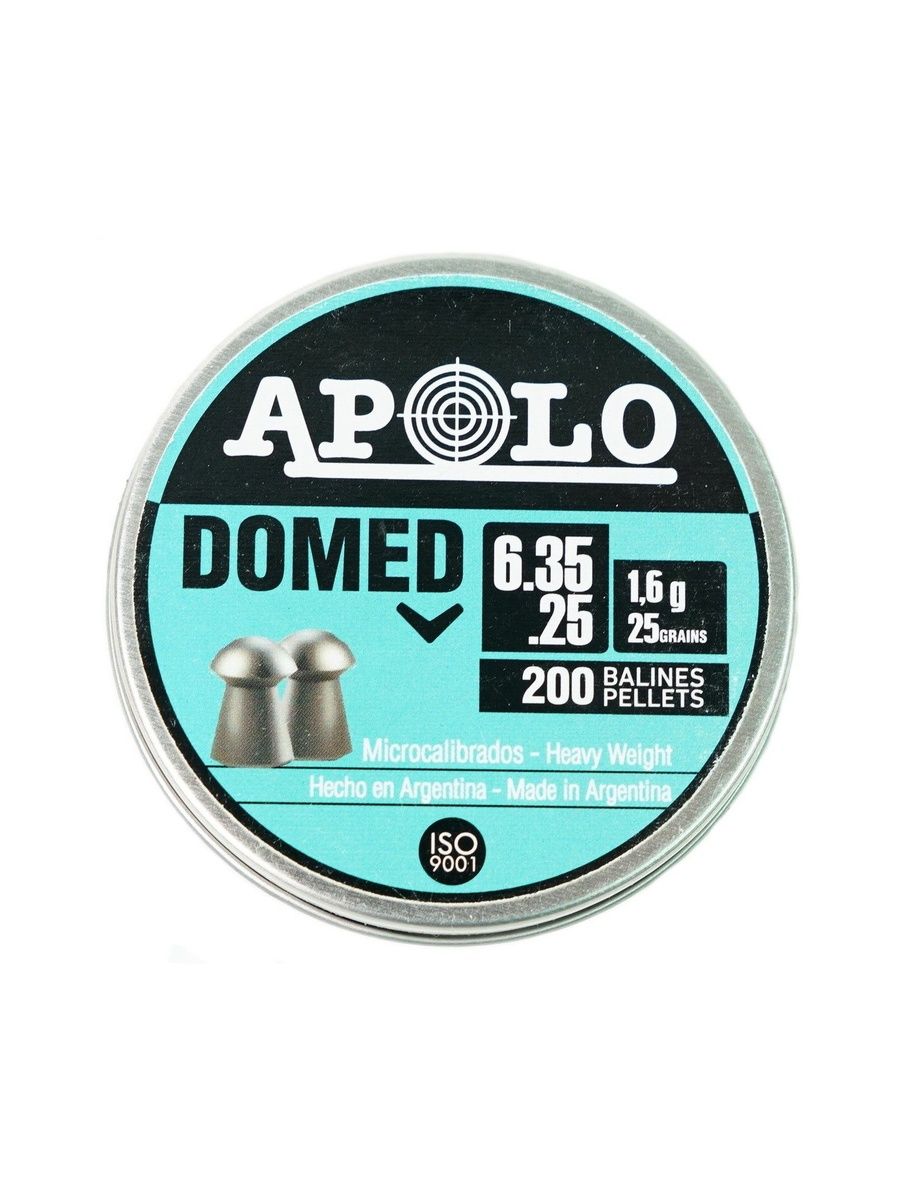 Пуля пневм. APOLO "Domed", для винт, 6.35 1.6 гр. 25 gr (200 шт.)