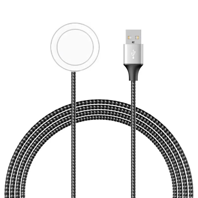 Кабель беспроводной зарядки для Apple Watch с USB, витой 1.2 м