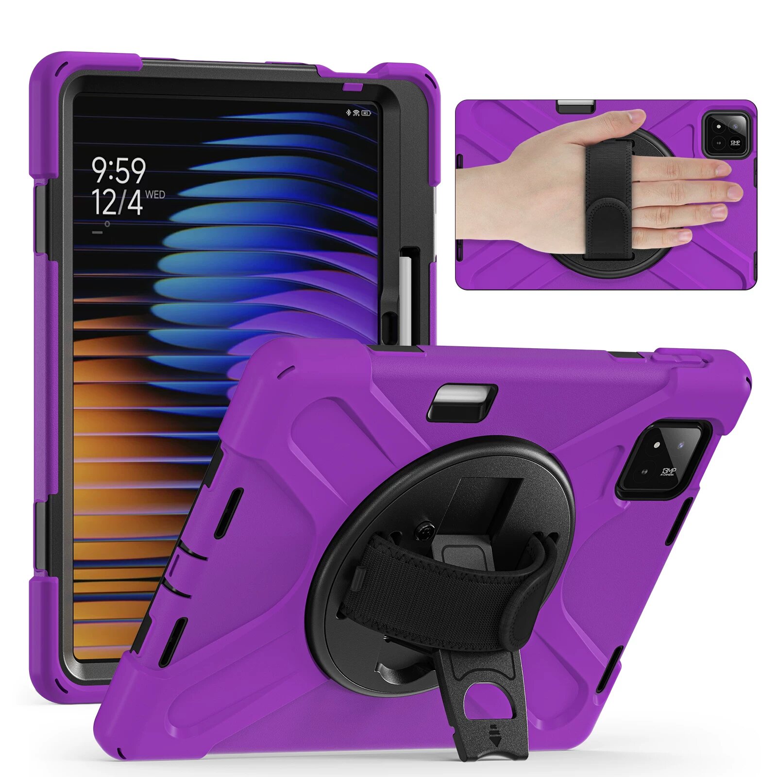 Силиконовый чехол для Xiaomi Pad 8/8 Pro 11,2 дюйма, полное покрытие пурпурный - элегантный ударопрочный защитный чехол