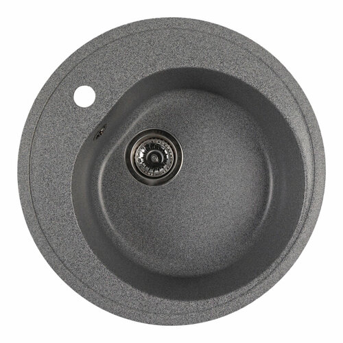 фото Мойка кухонная круглая из искусственного камня mixline мл-гмс102 (ml-gms102) стандарт, темно-серый (309), 500 мм (глуб. чаши 170)