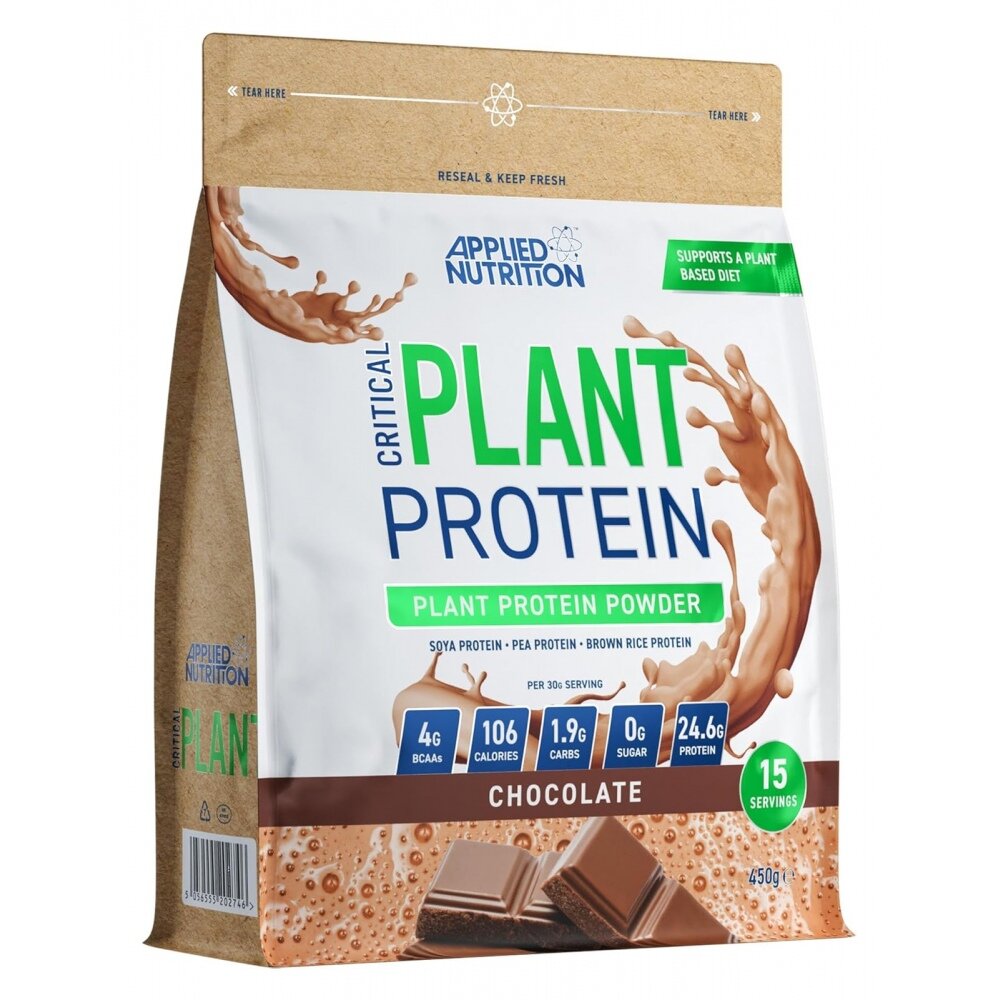 Вегетарианский протеин Applied Nutrition Critical Plant Protein, 450 г, Вкус Chocolate / Шоколад