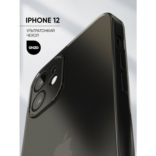 фото Чехол на айфон 12 темно-прозрачный / iphone 12 чехол защитный силиконовый onzo