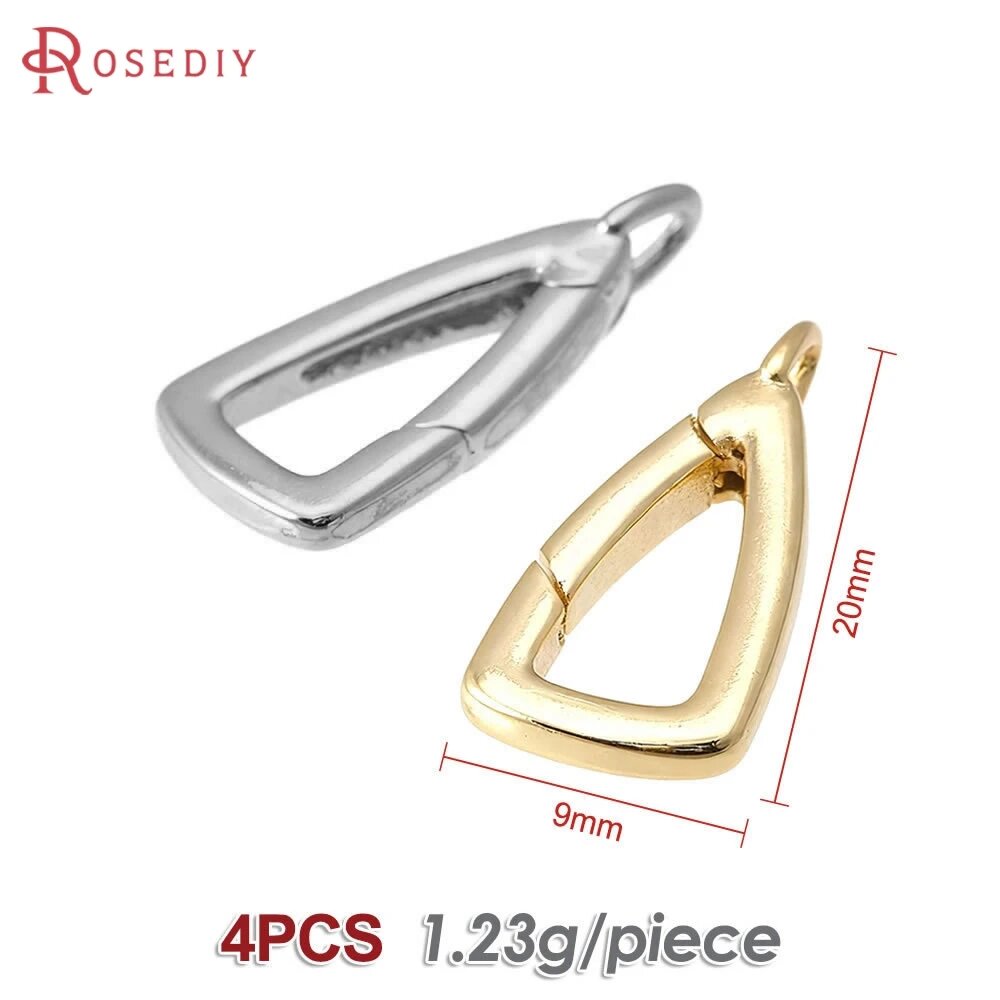 Застежки-лобстеры Rosediy латунь 18-каратное золото Platinum Color, 20x9MM 4PCS