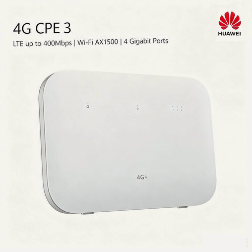 Изображение товара Роутер HUAWEI 4G CPE 3 B622-335, LTE 400Mbps , Wi-Fi AX1500,4 Gigabit Ports Global Белый цвет