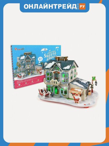 Изображение товара Пазл 3D Cubicfun Рождественский домик 2 с подсветкой