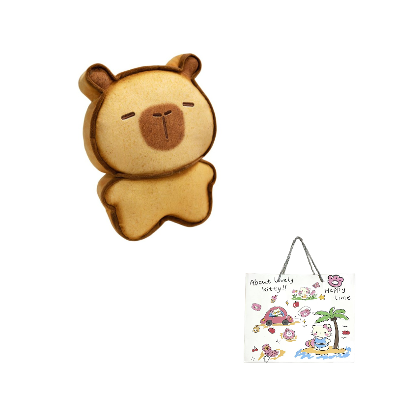 Плюшевая игрушка MIANHUIYI Капибара с тостом, 17CM EU