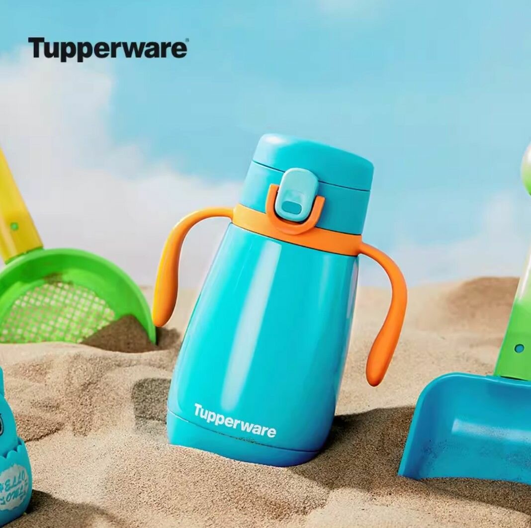 Детский термос с ручкой 360 мл голубой. Tupperware