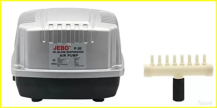 Компрессор JEBO P-30 для аквариумов, прудов, септиков, рыбных хозяйств, (25 л/мин)