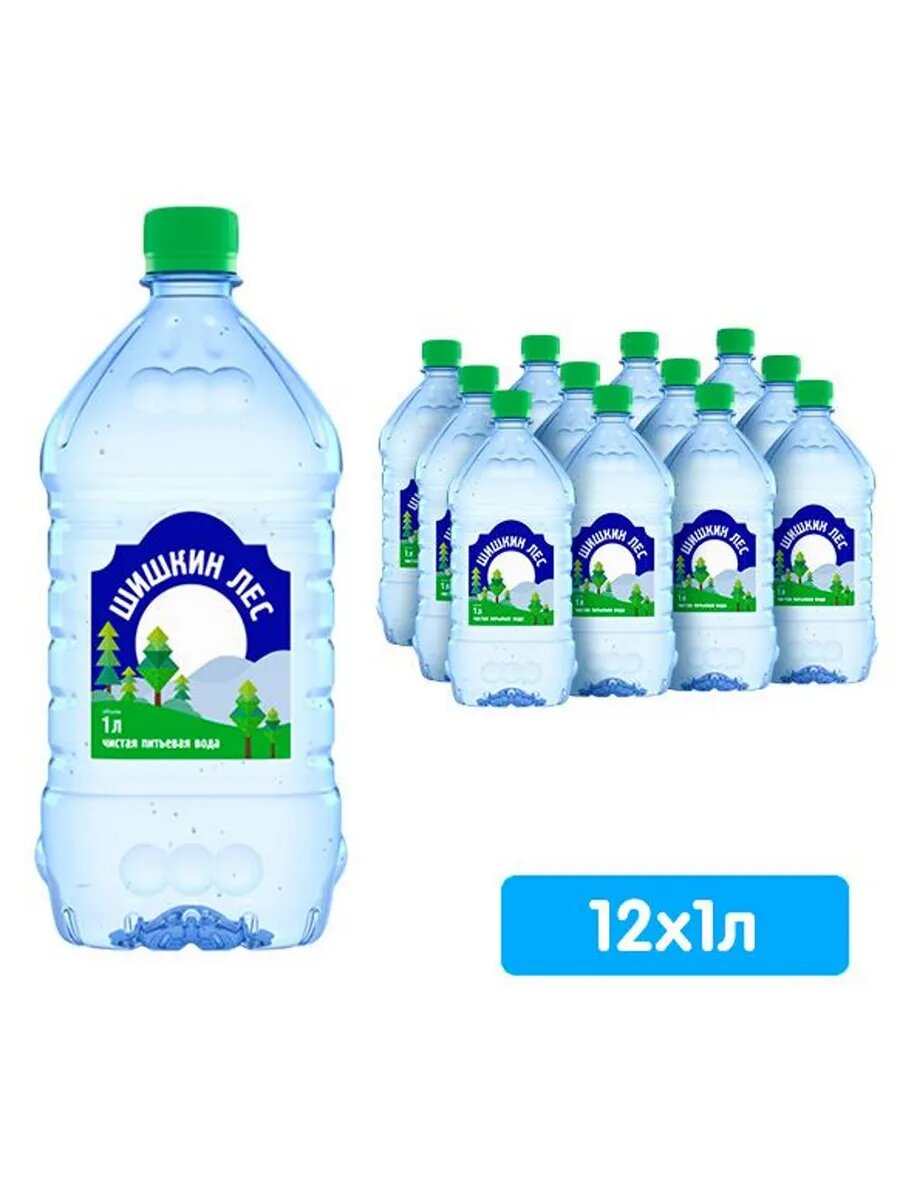 Шишкин лес Вода питьевая негазированная 12 шт по 1 л