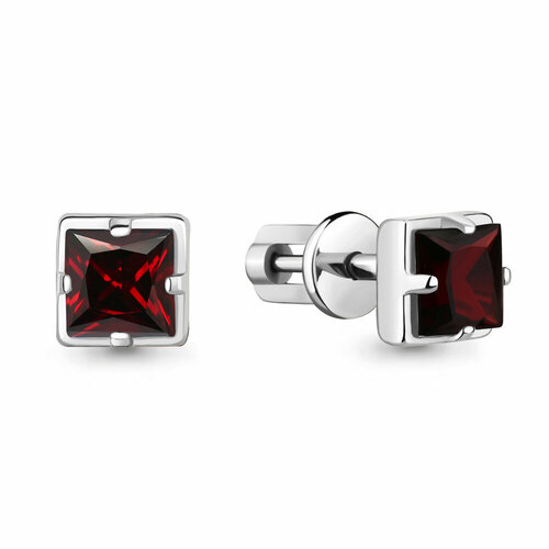 фото Серьги яхонт, серебро, 925 проба, гранат, , бордовый