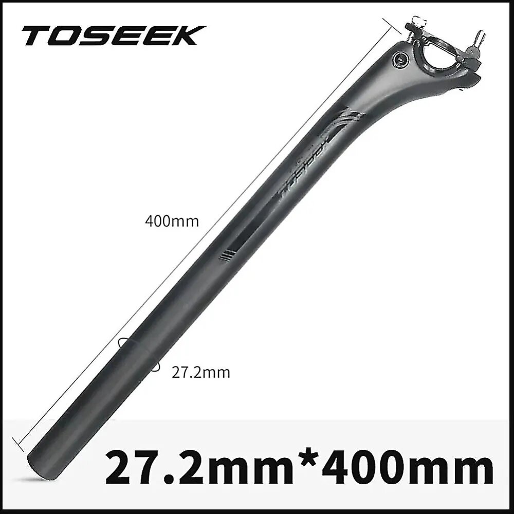 Подседельный штырь для шоссейного велосипеда TOSEEK 27.2 30.8 31.6 мм, матово-черный, полностью карбоновый