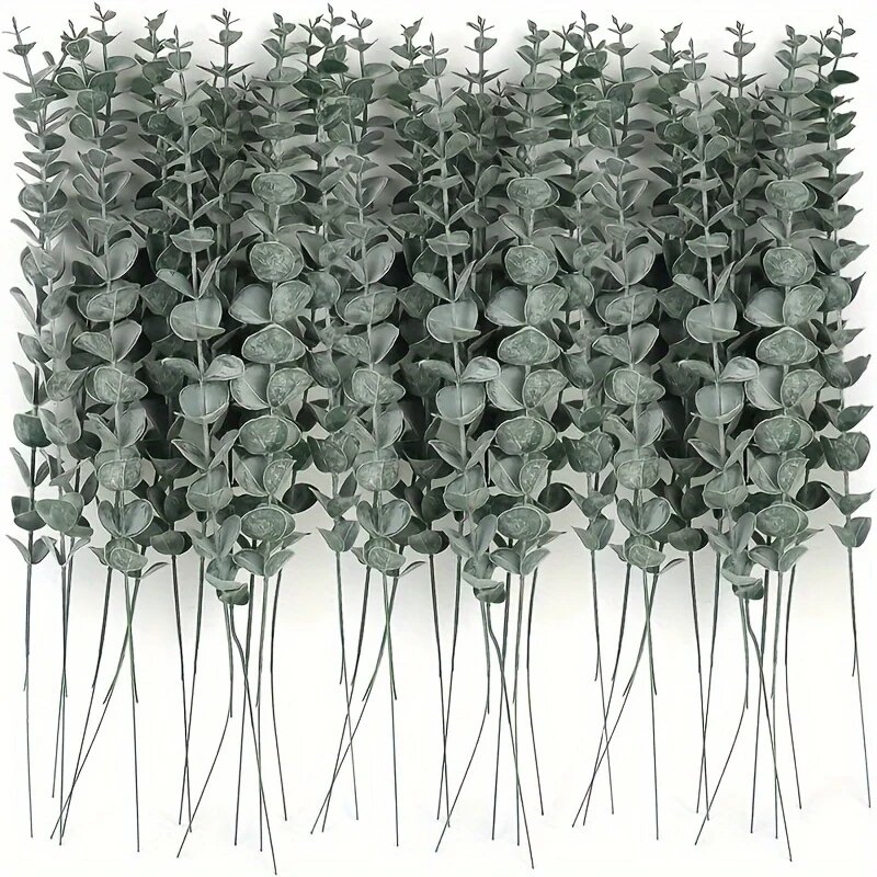 Искусственные золотые цветы эвкалипта 20 шт. Серый, Dark green White