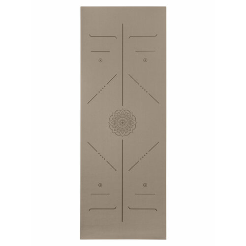 Ультрацепкий легкий 100% каучуковый коврик для йоги Mandala Travel Coffee 185*68*0,2 см нескользящий и складной