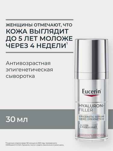 Изображение товара Eucerin Hyaluron-Filler антивозрастная эпигенетическая сыворотка против морщин, 30 мл