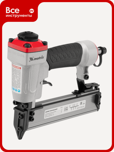 Изображение товара Финишный нейлер MATRIX 23GA 57425, совместимый с компрессорами, шпилькозабивной пистолет с защитным насиком