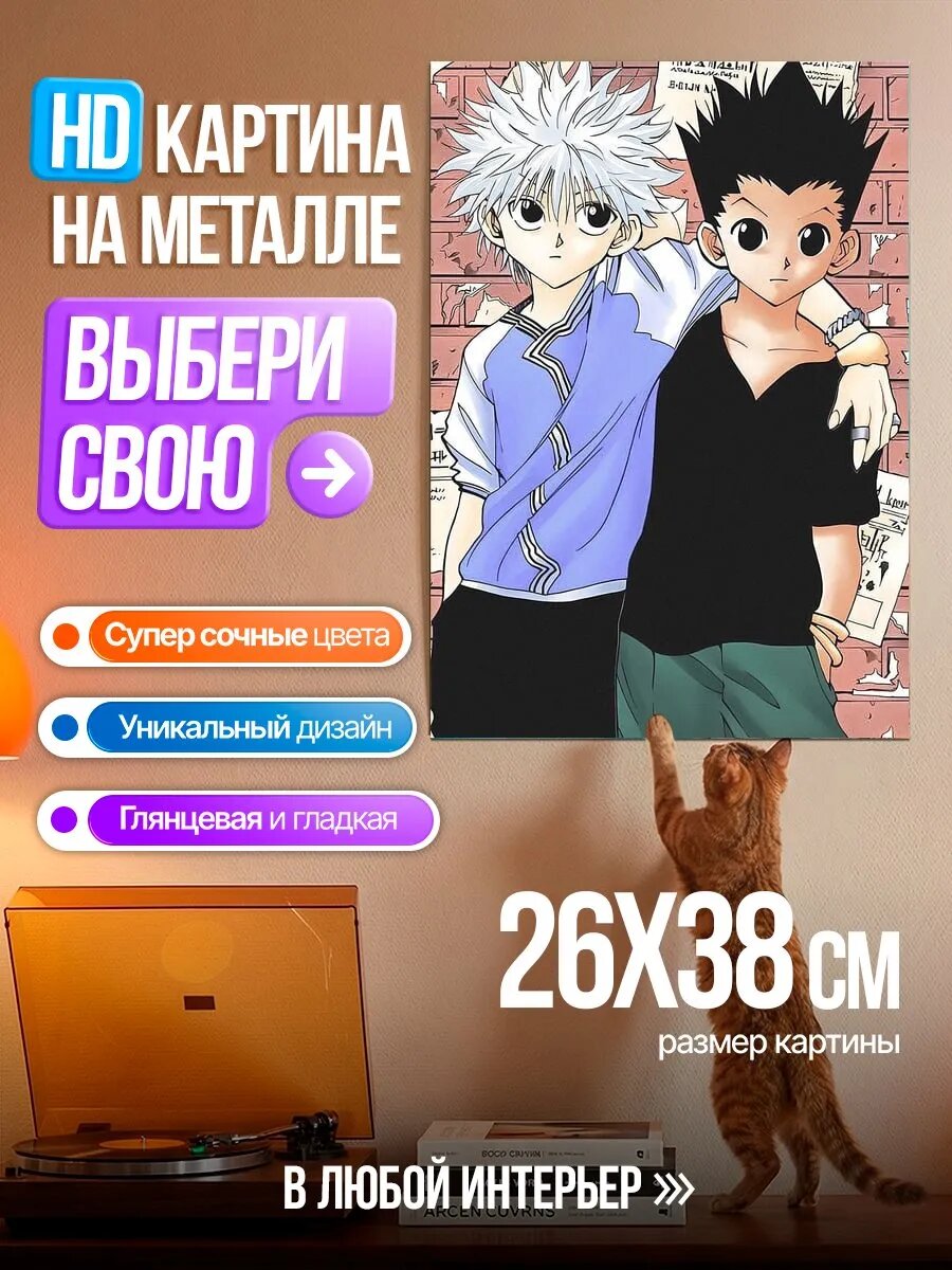 Картина на HD металле Гон и Киллуа