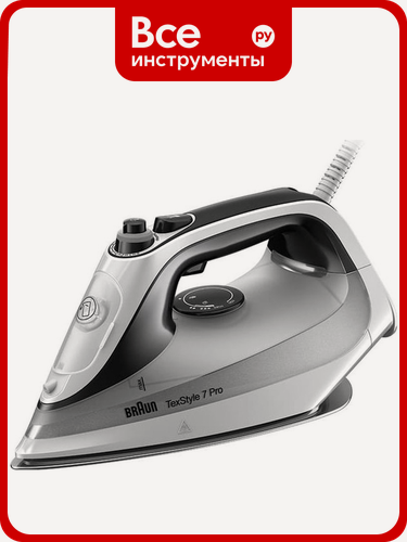 Изображение товара Утюг Braun SI7149WB, 2900 Вт, паровой удар и вертикальное отпаривание, автоматическое отключение, алюминиевое покрытие