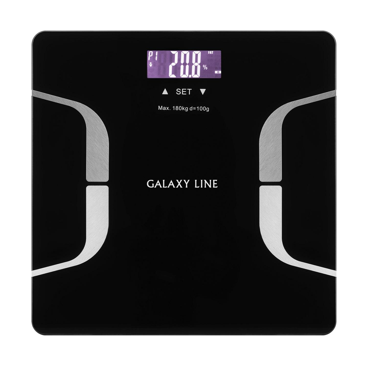 Весы напольные электронные Galaxy LINE GL 4853, черный, электронные, эл. пит. «ААА» 2 шт в ком, мак