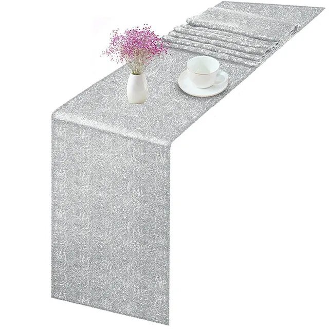 Скатерть-дорожка Magzasi блестящая 30*275 см Серый, Серебряный, silvery