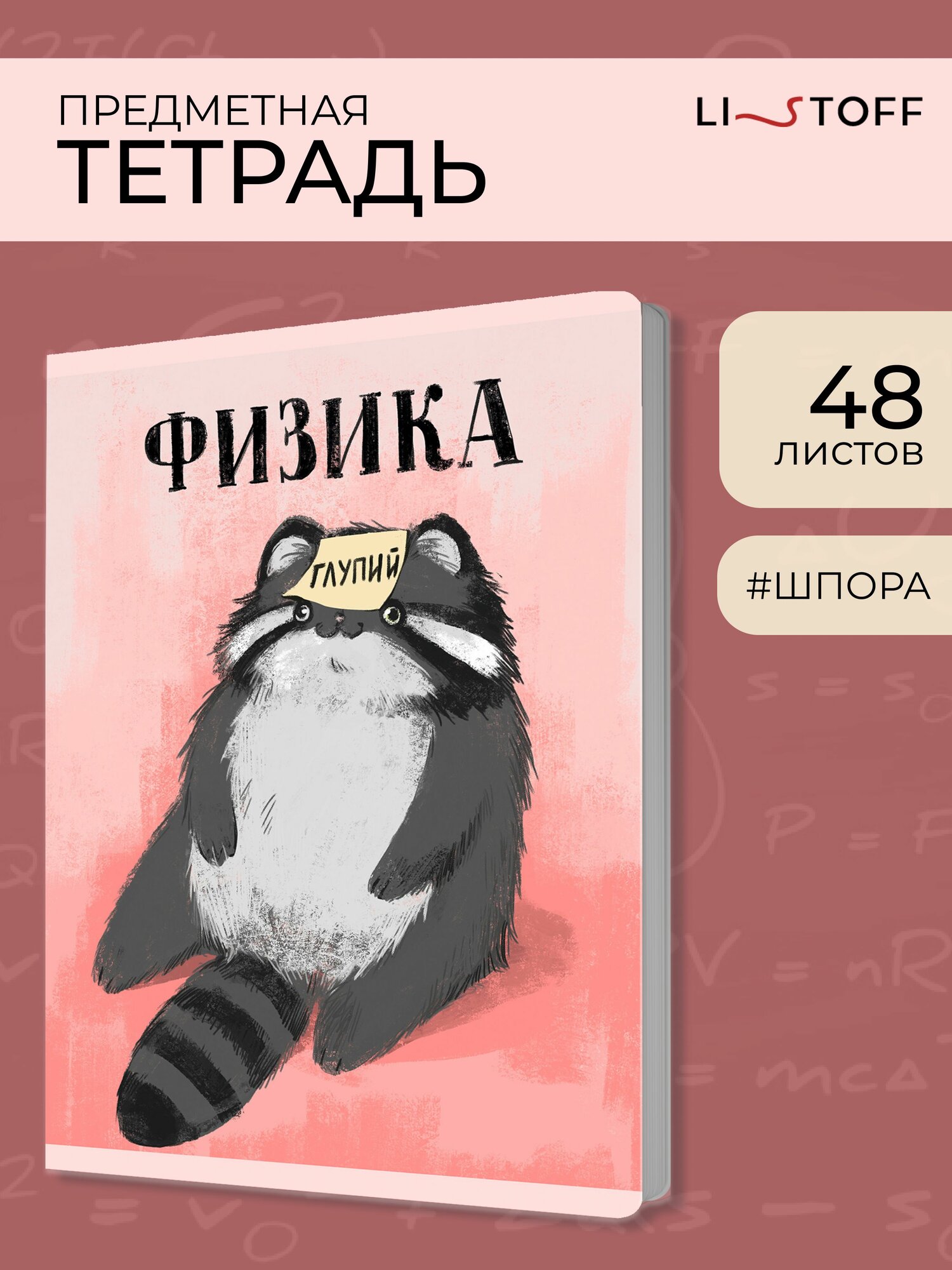 Тетрадь предметная Физика 48 листов Listoff Манул Манулыч
