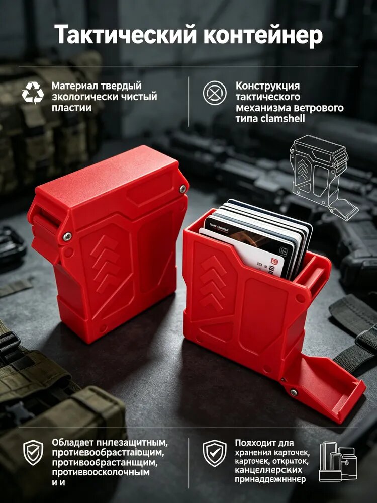Кофр для хранения вещей, 7.2 см х 2.5 см х 9 см , 1 шт, красный
