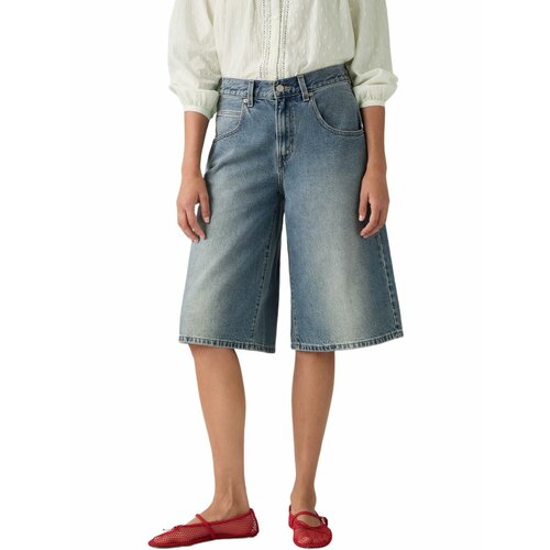 фото Шорты levi's women super baggy jorts, размер 29 jean, синий