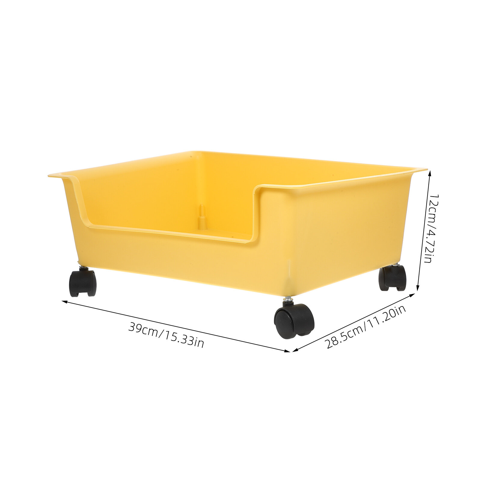 Ящик Для Хранения Книг С Колесиками Желтый 39.00X28.50X12.00Cm