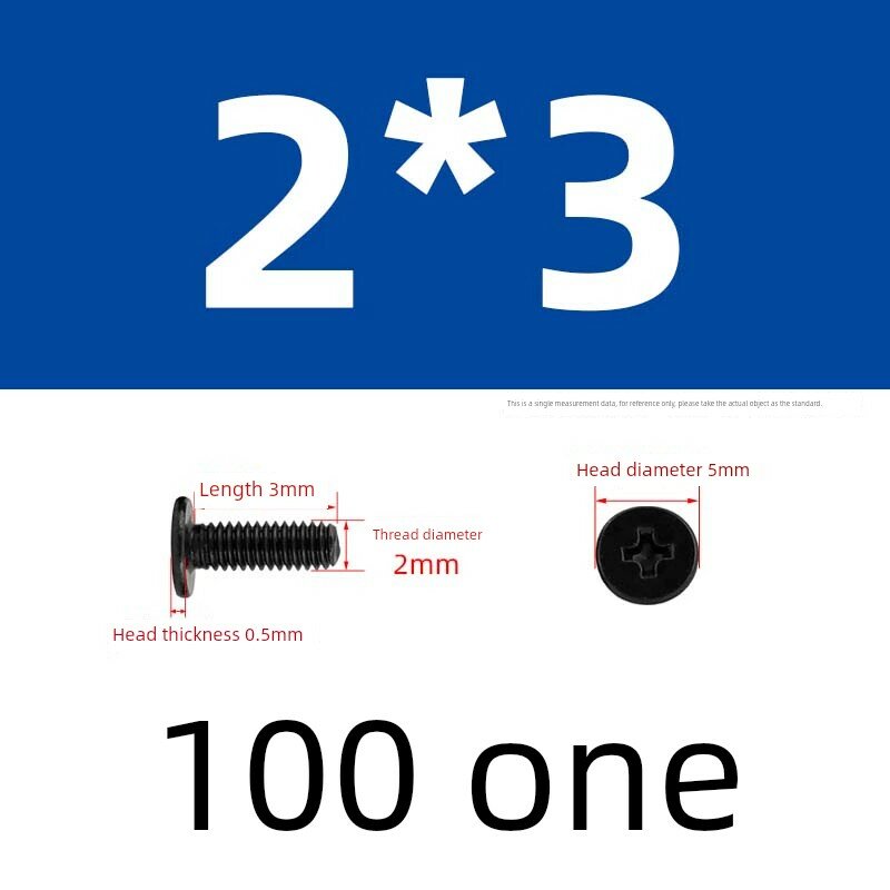 Саморезы для M.2 SSD M2 x 3мм, 100 шт, черные из нержавеющей стали 304, для ноутбуков