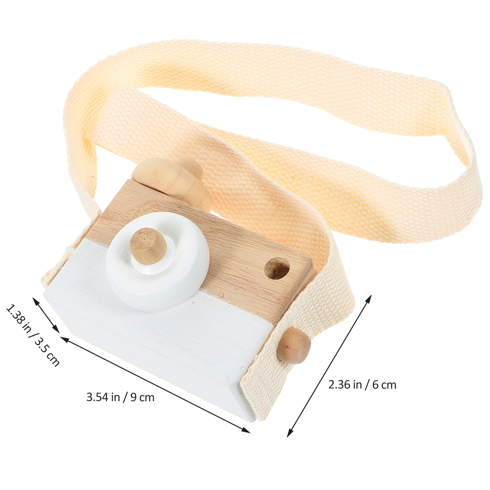 Игрушка В Forme Камеры Из Дерева С Ремешком Для Детей Белый 2 Шт 9*6 Cm Идеально Для Хэллоуина