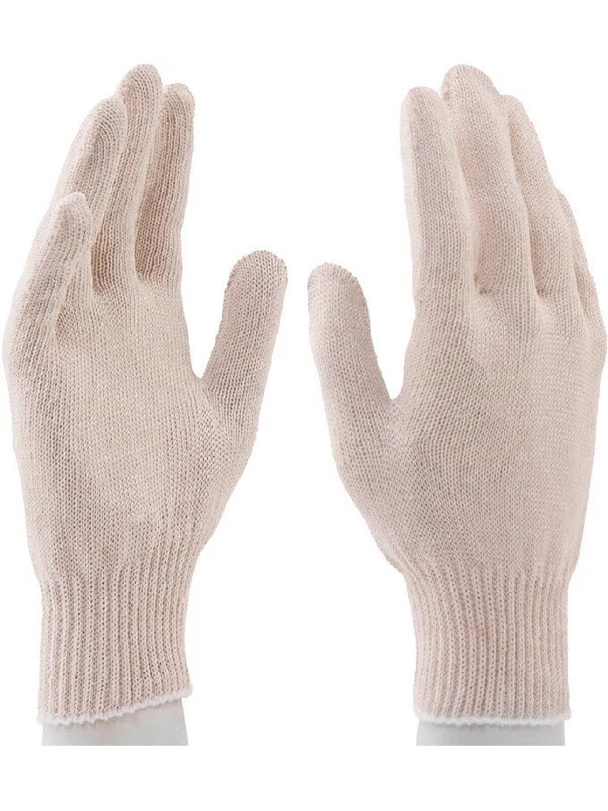 Перчатки ХБ рабочие строительные хозяйтсвенные с ПВХ покрытием белые"13 класс" спец-sb, 10 пар