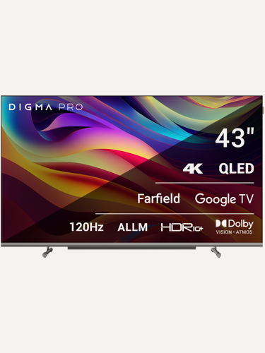 Изображение товара Телевизор Digma Pro QLED 43L 43" QLED, 4K Ultra HD, черный, смарт ТВ, Google TV