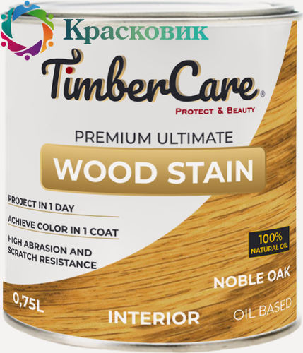 Изображение товара Масло 2 в 1 TimberCare Wood Stain тонирующее, высокой прочности 350006 Благородный дуб 0,75л