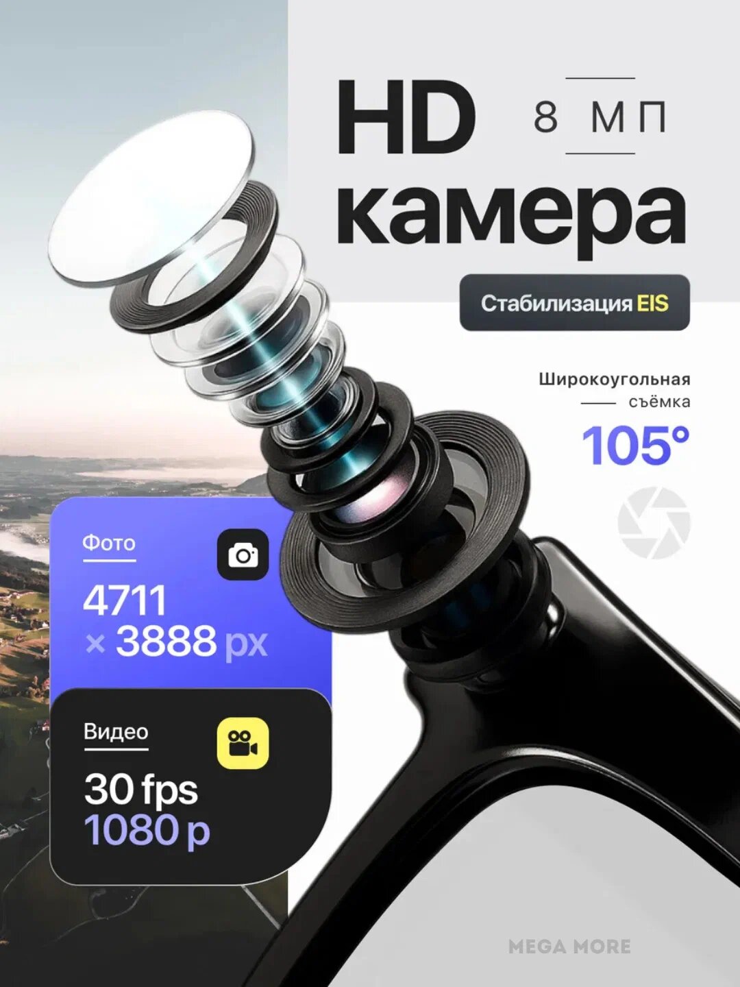 SMART GLASSES CY01 умные очки с функцией ИИ - оснащены камерой Bluetooth и защитой от воды