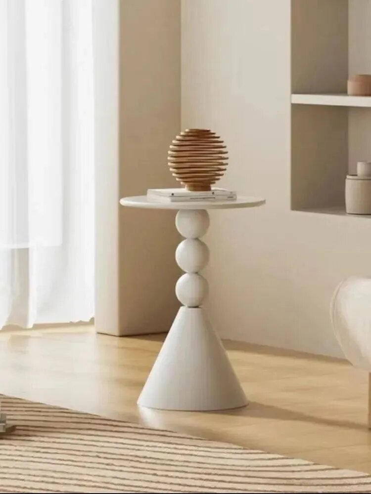 Журнальный стол Demko Home 40х40х60 см, Белый, Круглый, Минимализм