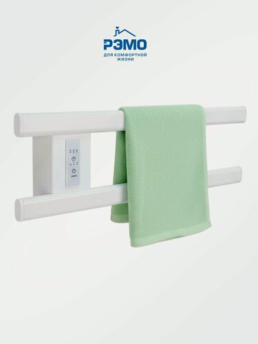 Изображение товара Электрический полотенцесушитель РЭМО ЭПС 500х135, 2 перекладины, блок слева, белый