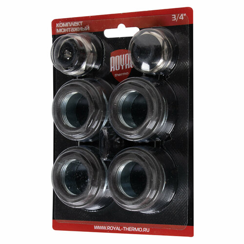 фото Монтажный комплект royal thermo, сталь, 1х3/4", 5 шт, черный прогреем