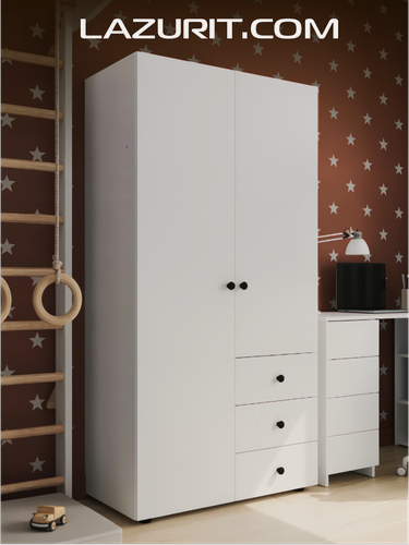 Изображение товара Шкаф для одежды детский Lazurit Эльбрус шкаф распашной в прихожую спальню белый с ящиками 175,7х45,8х89,3 см