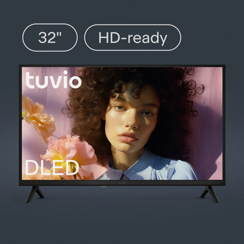 Изображение товара 32” Телевизор Tuvio HD-ready DLED Frameless на платформе YaOS, TD32HFBSV1, черный