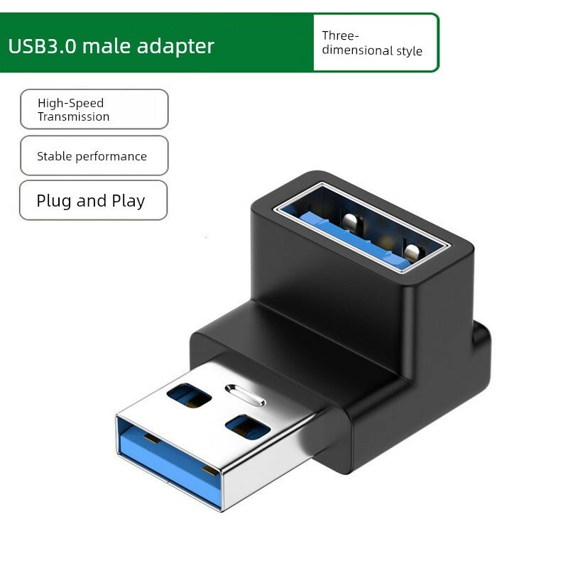 USB 3.0 мужской к женскому адаптеру с 90-градусным верхним изгибом для автомобильной камеры и зарядки телефона