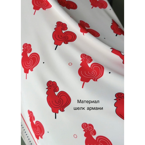 Платок Ruccko для женщин,90х90 см, белый/красный