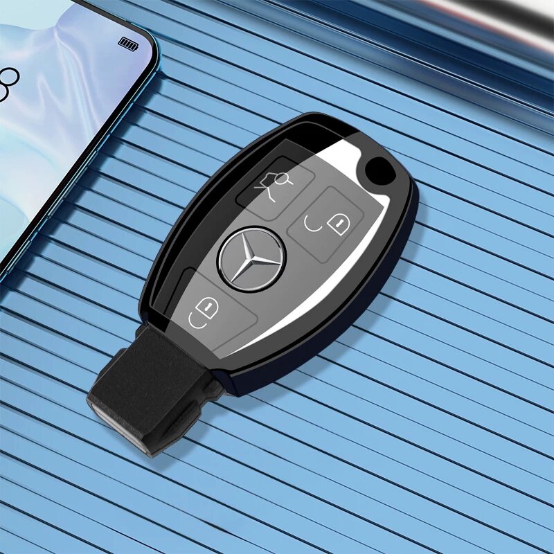 Одиночный чехол для брелока Mercedes GLC 2016-2019, классический черный - простой защитный чехол
