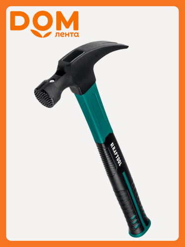 Изображение товара Молоток-гвоздодер Kraftool, фибергласовая рукоятка, сталь 45, 560г