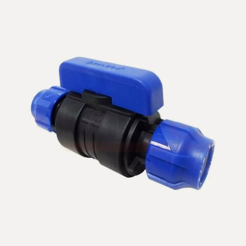 Изображение товара ПНД кран шаровой Valfex 50х50 мм, цанга-цанга для холодного водоснабжения, надежная запорная арматура из полипропилена.