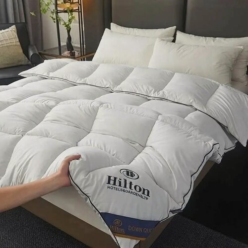 Изображение товара Одеяло 200х220 евро из отелей HILTON хлопок и микрогель всесезонное цвет белое